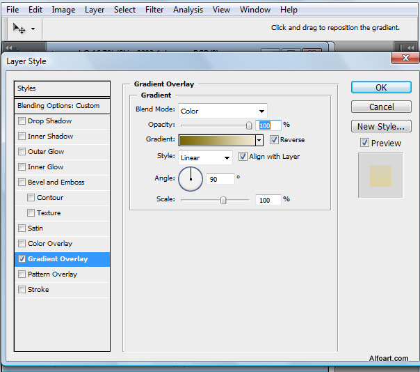 Golden apple tree. Magic scene. Adobe Photoshop Tutorial.